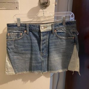 free people denim skirt
